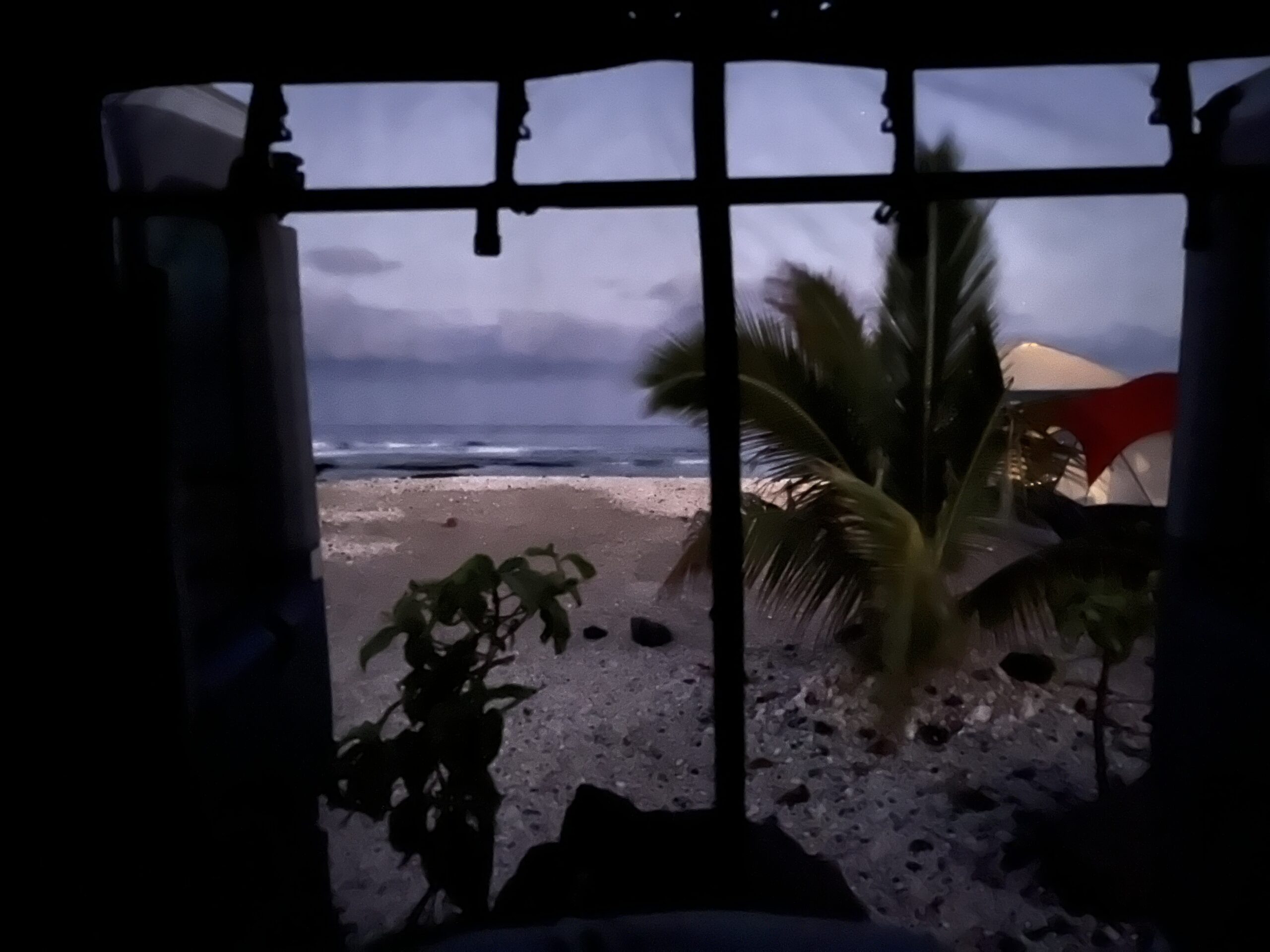 Kona camper van parked on the beach on the big island of hawaii